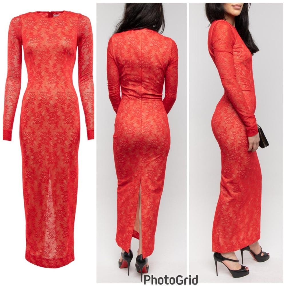 Alessandra Rich lace pattern evening gown
